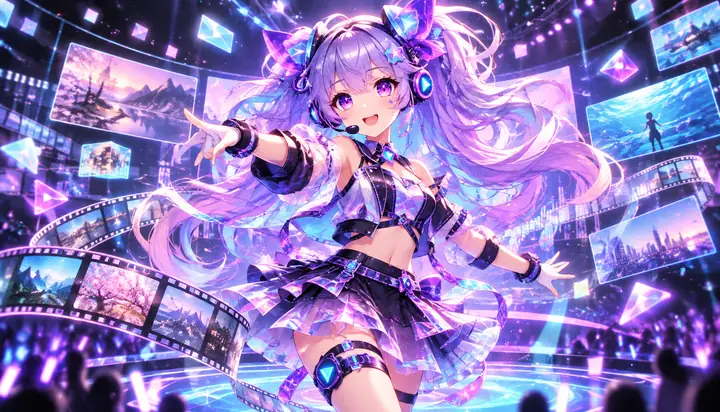 Création d’un personnage virtuel coloré affichée sur un écran numérique.