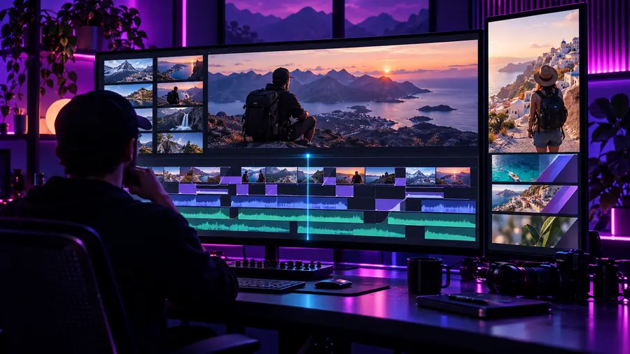 Illustrative video editing timeline before export verification